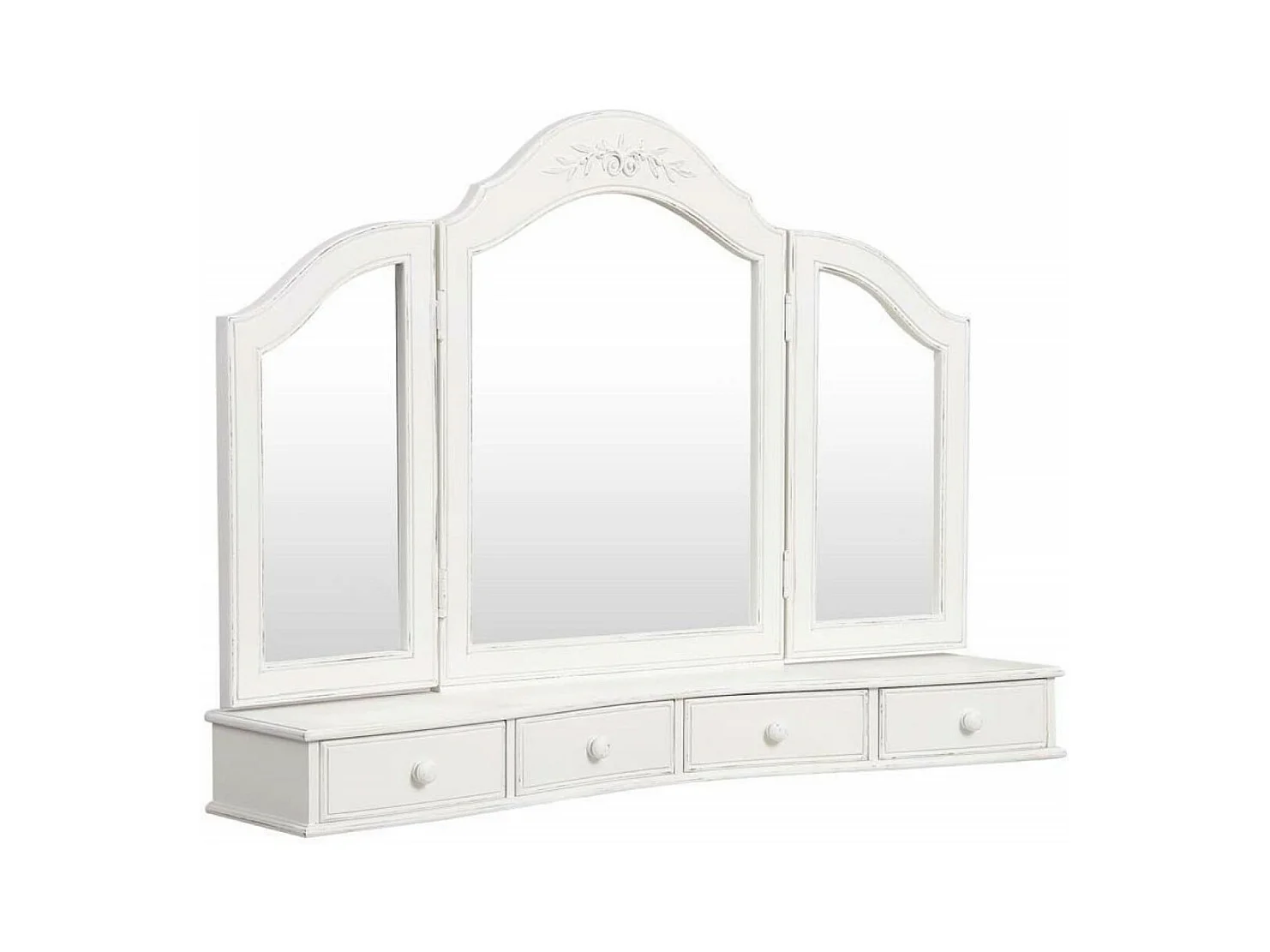 Dessus de coiffeuse 3 miroirs MDF Blanc - Romance Interior's