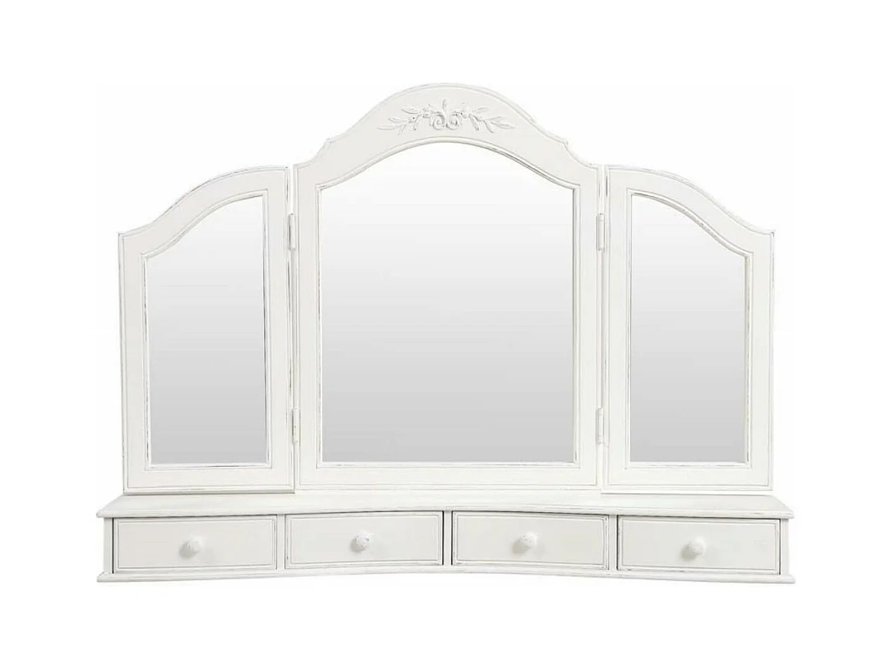 Dessus de coiffeuse 3 miroirs MDF Blanc - Romance Interior's