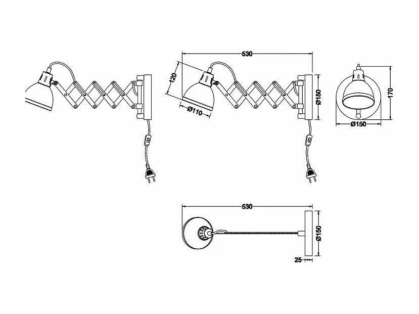 Applique filaire Scissor