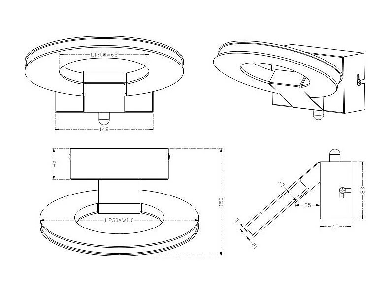 Applique design LED Oval