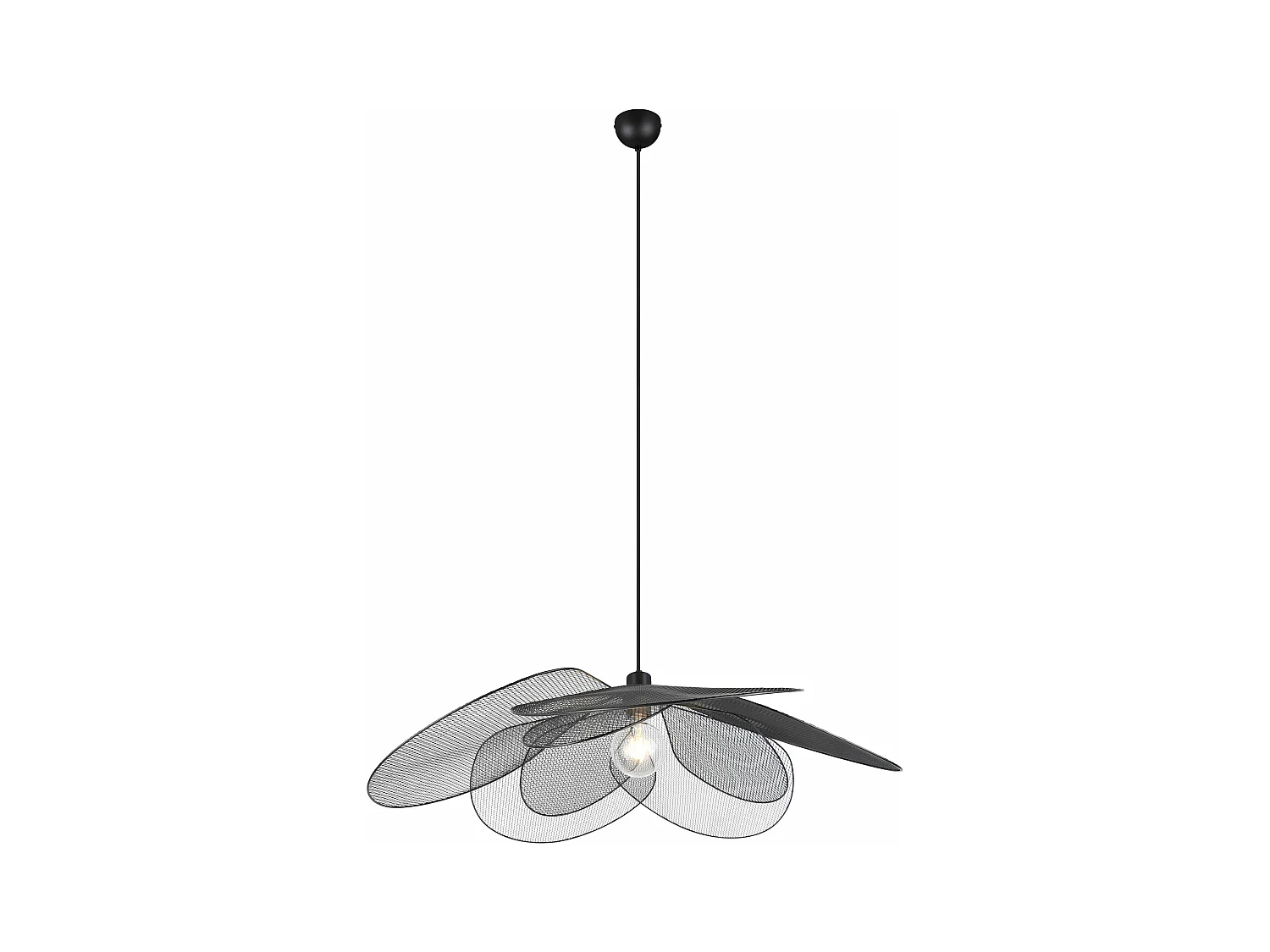 Lampada a sospensione petali fiore, metallo, nero, D 87 cm, Fleure