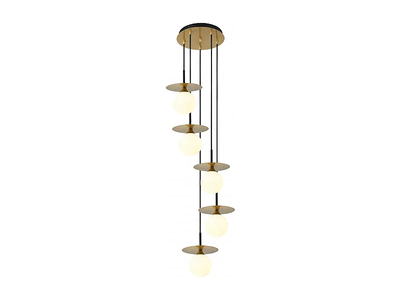 Suspension ronde cinq lampes Cascade