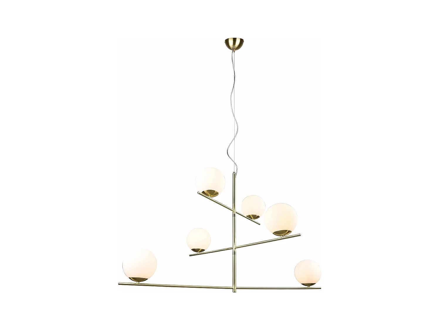 Suspension en verre et métal Pure 6 lampes