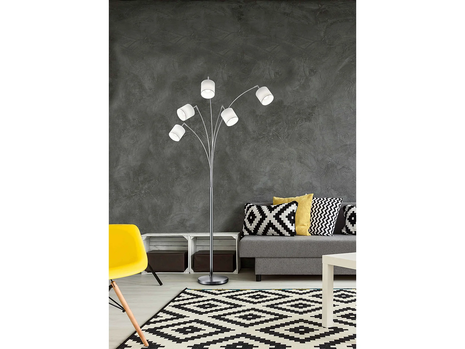 Lampadaire arc 5 lampes Tommy