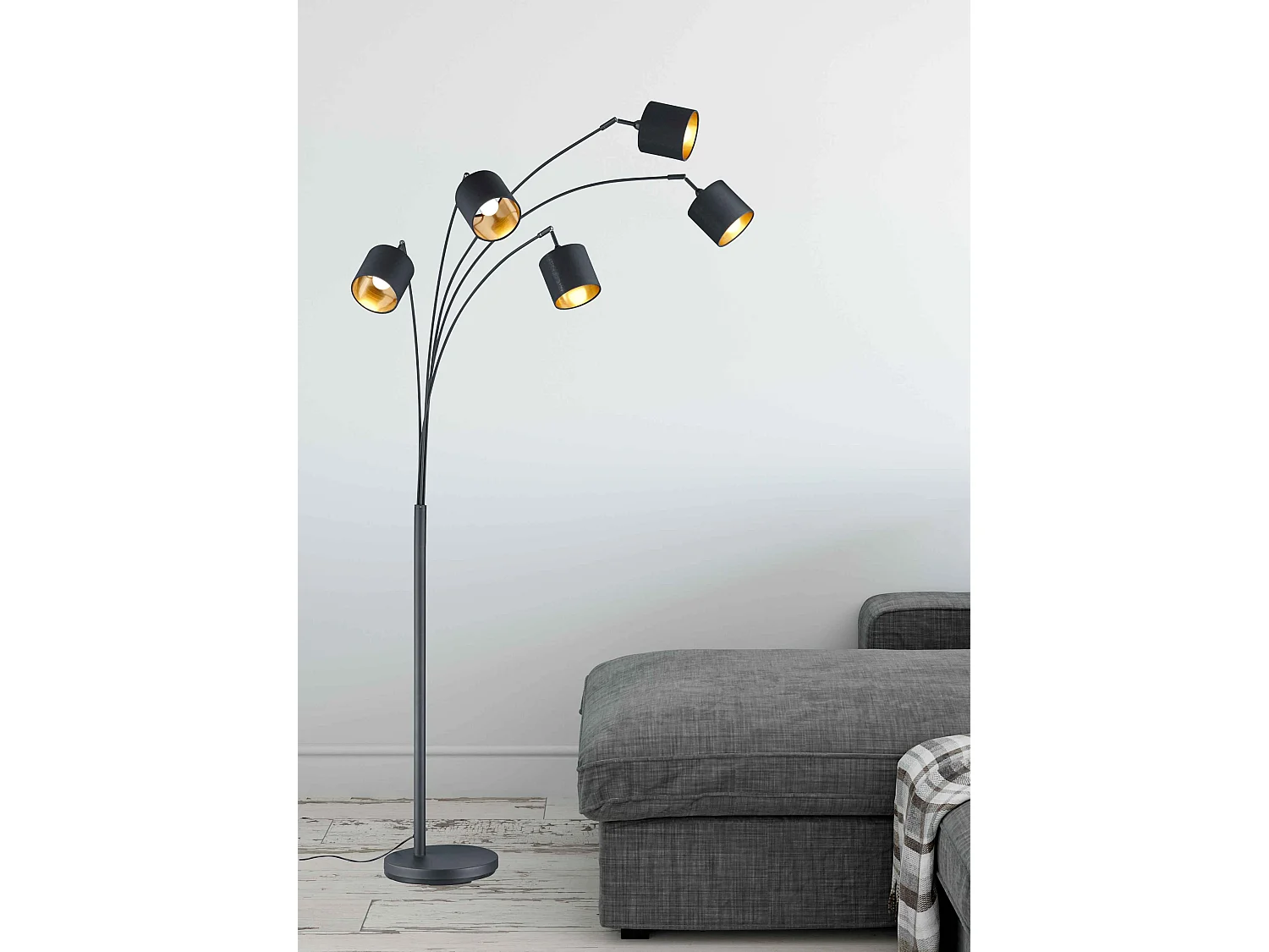 Lampadaire arc 5 lampes Tommy