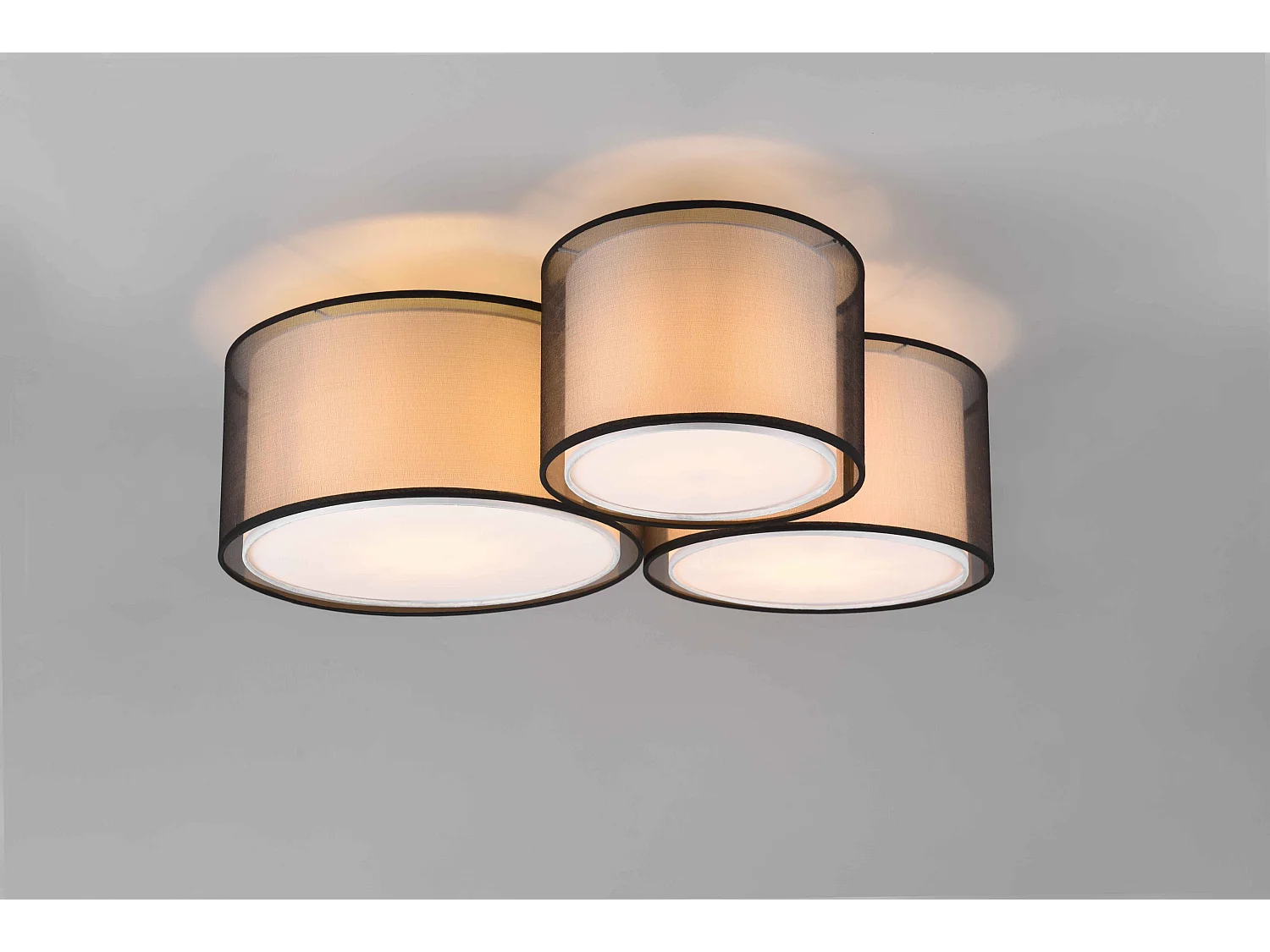 Plafonnier medium 3 lampes Burton en tissu