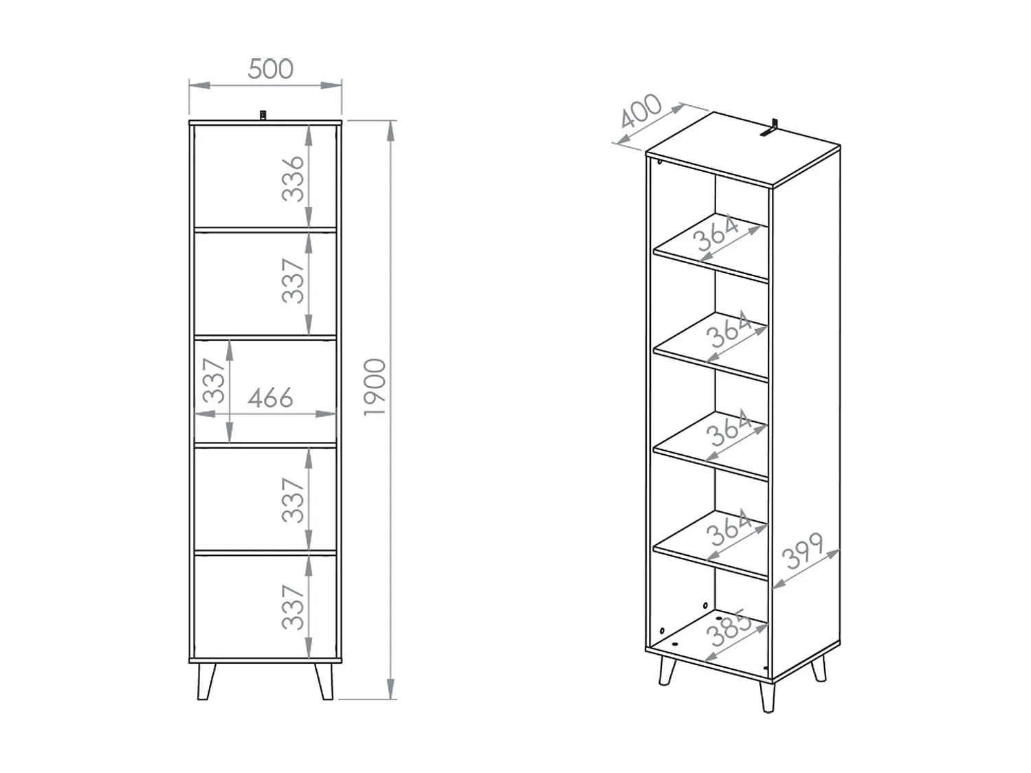 Bibliothèque colonne Alycia Beige