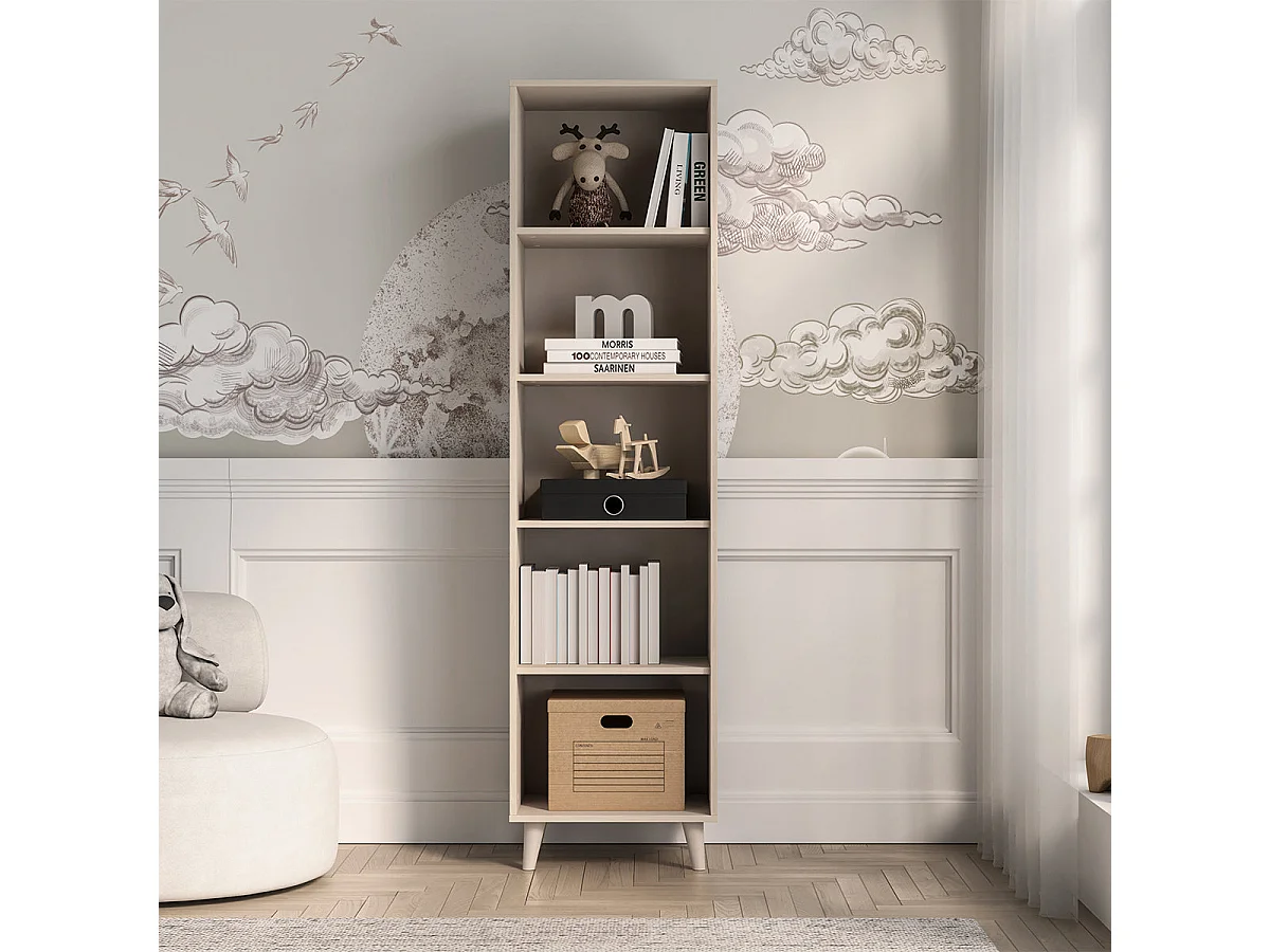 Alycia Beige column bookcase