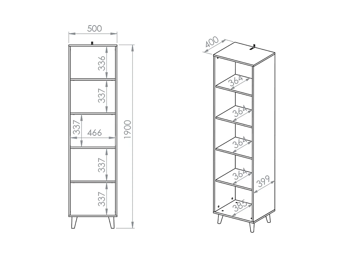 Alycia Beige column bookcase