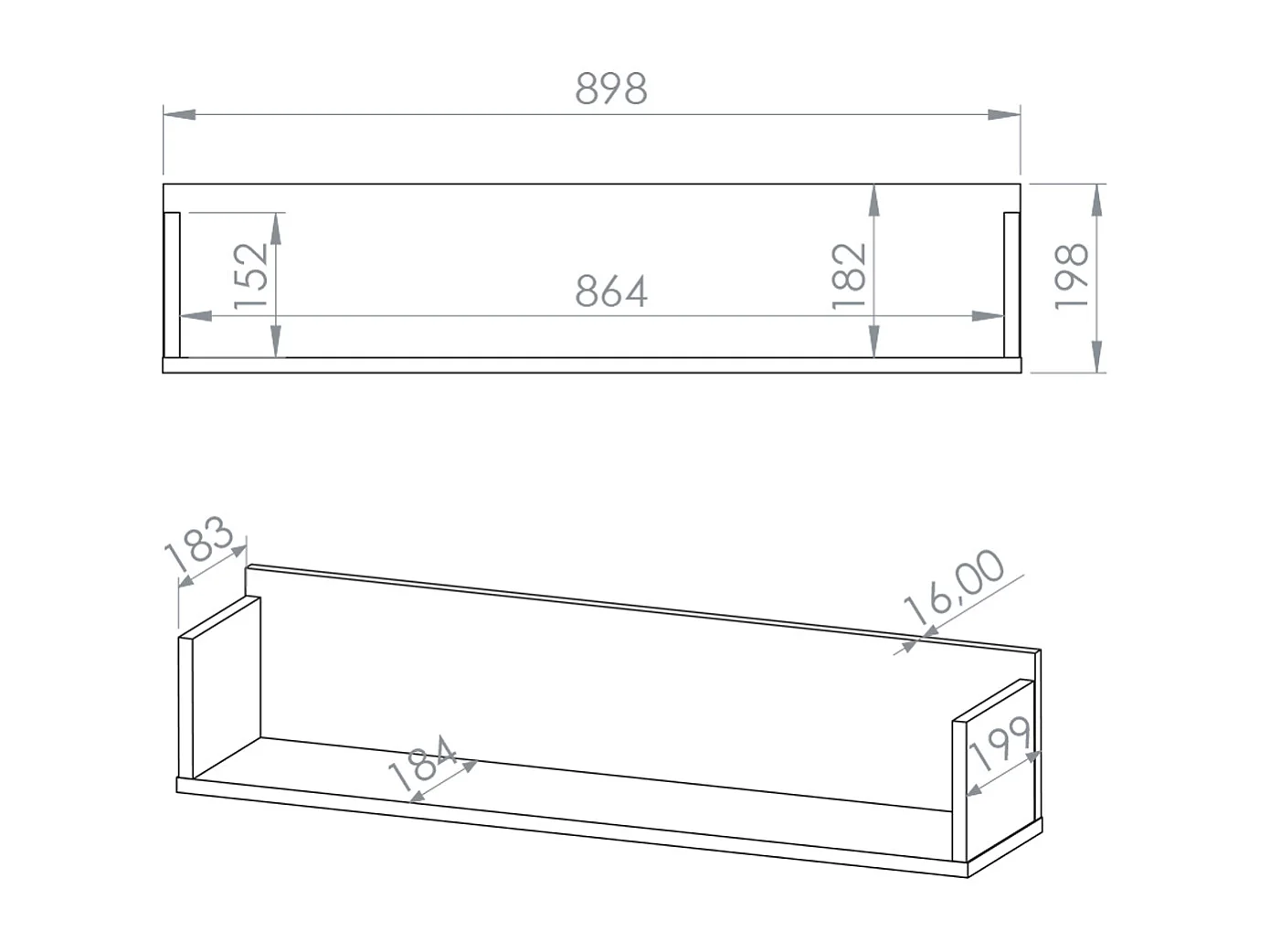Etagère murale Alycia Beige