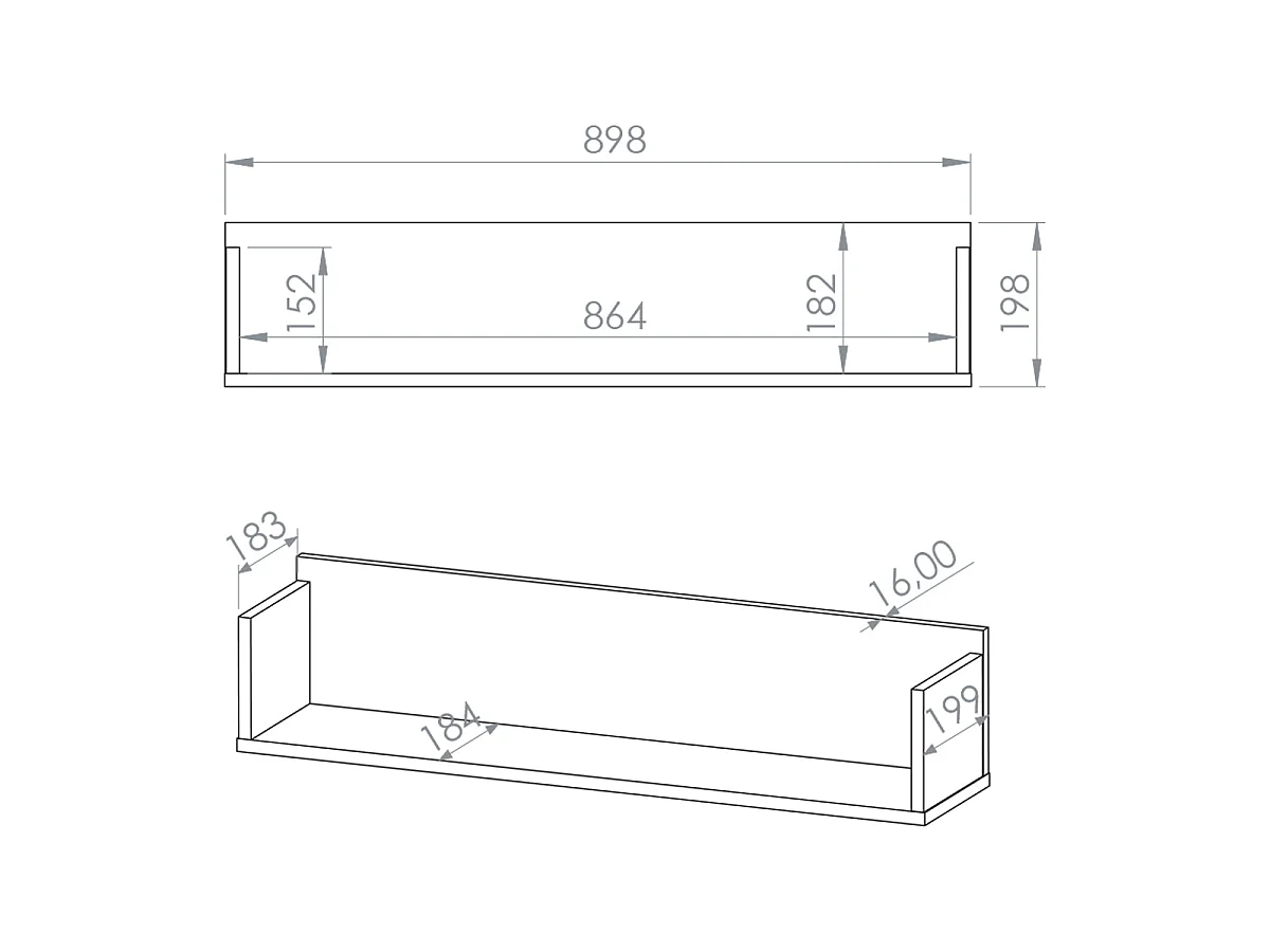 Alycia Beige wall shelf