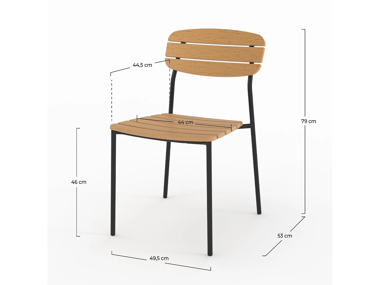 Lot de 2 chaises de jardin en résine synthétique - Taya