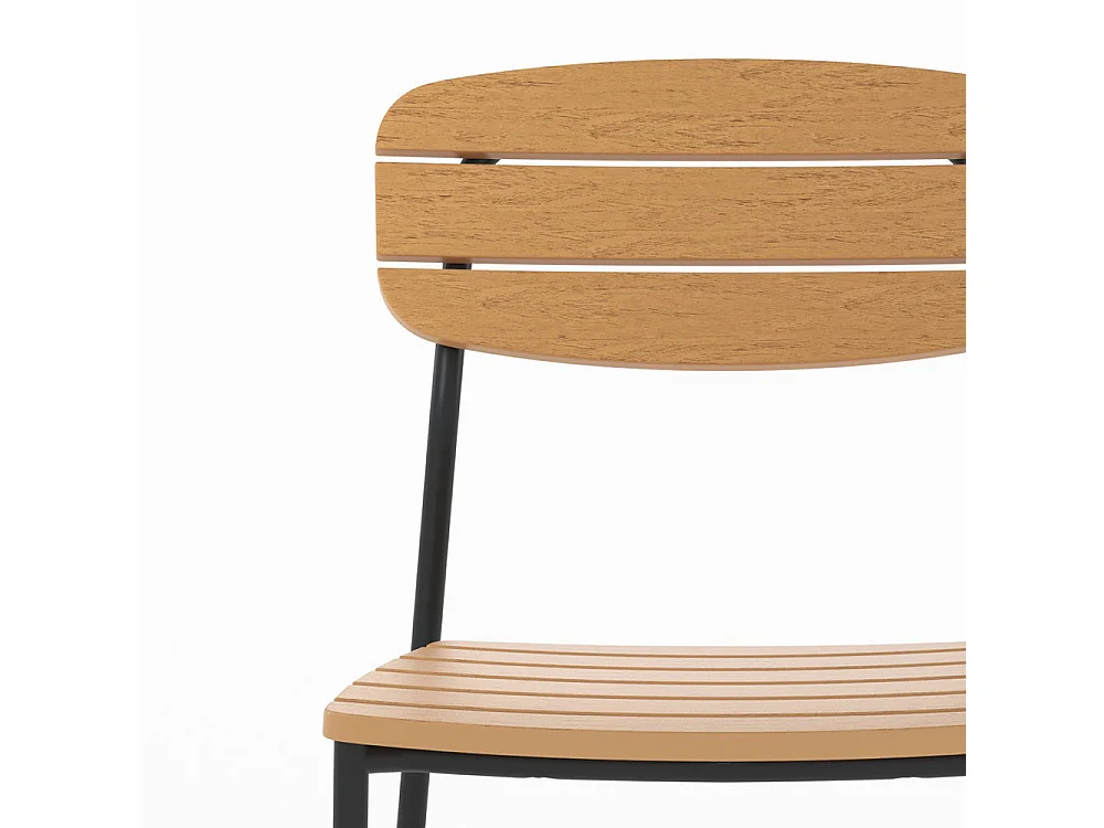 Lot de 2 chaises de jardin en résine synthétique - Taya