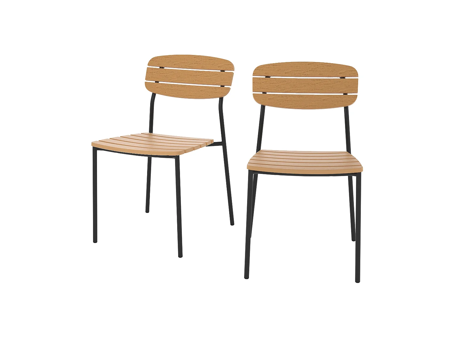 Set di 2 sedie da giardino Taya in legno per un design moderno e pratico