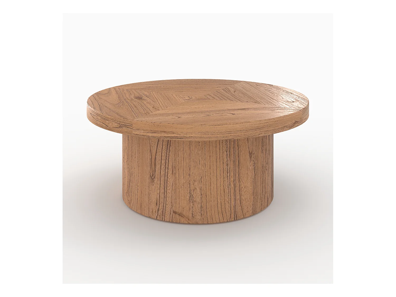 Table basse ronde en bois d'orme D80 cm - Garance