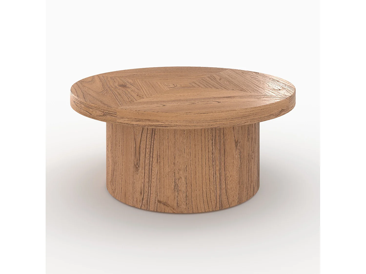 Mesa de centro redonda de madera de olmo - Garance