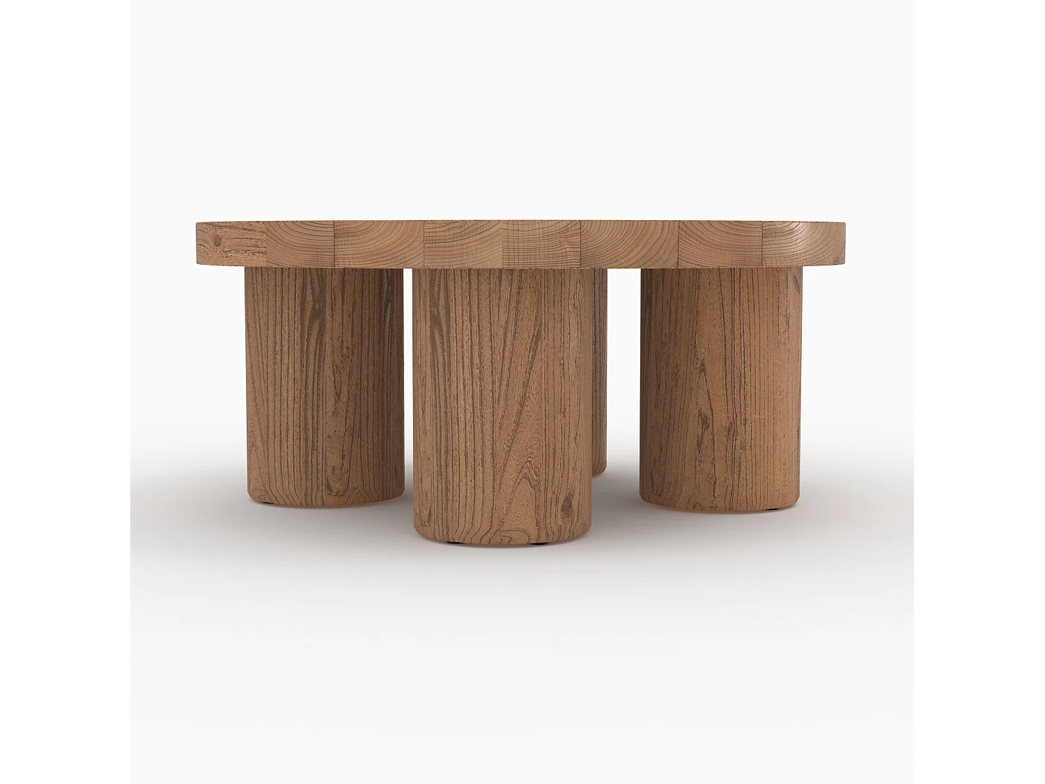 Mesa de centro redonda de madera de olmo - Paula