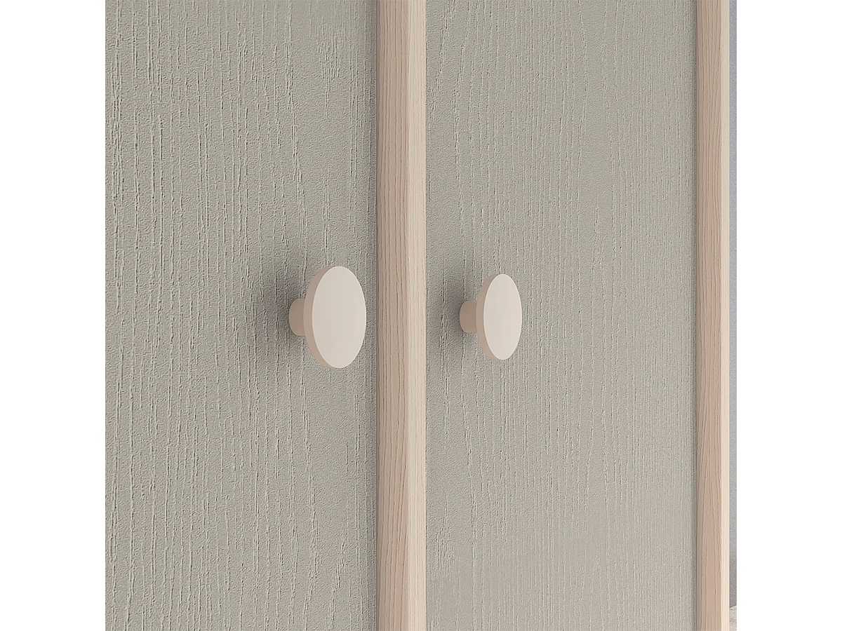 2-türiger Kleiderschrank Alycia Beige und Grau