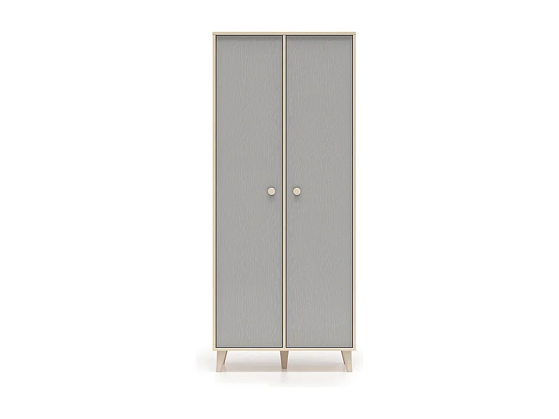 Armadio 2 ante Alycia beige - grigio - effetto marrone 190cm