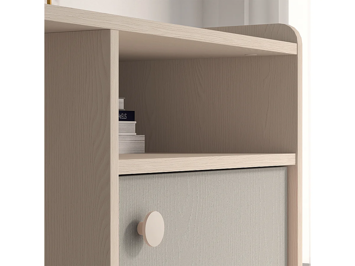 Bureau 1 porte Alycia Beige et Gris
