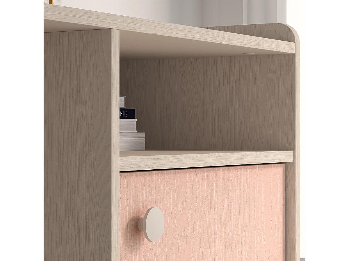 Bureau 1 porte Alycia Beige et Rose
