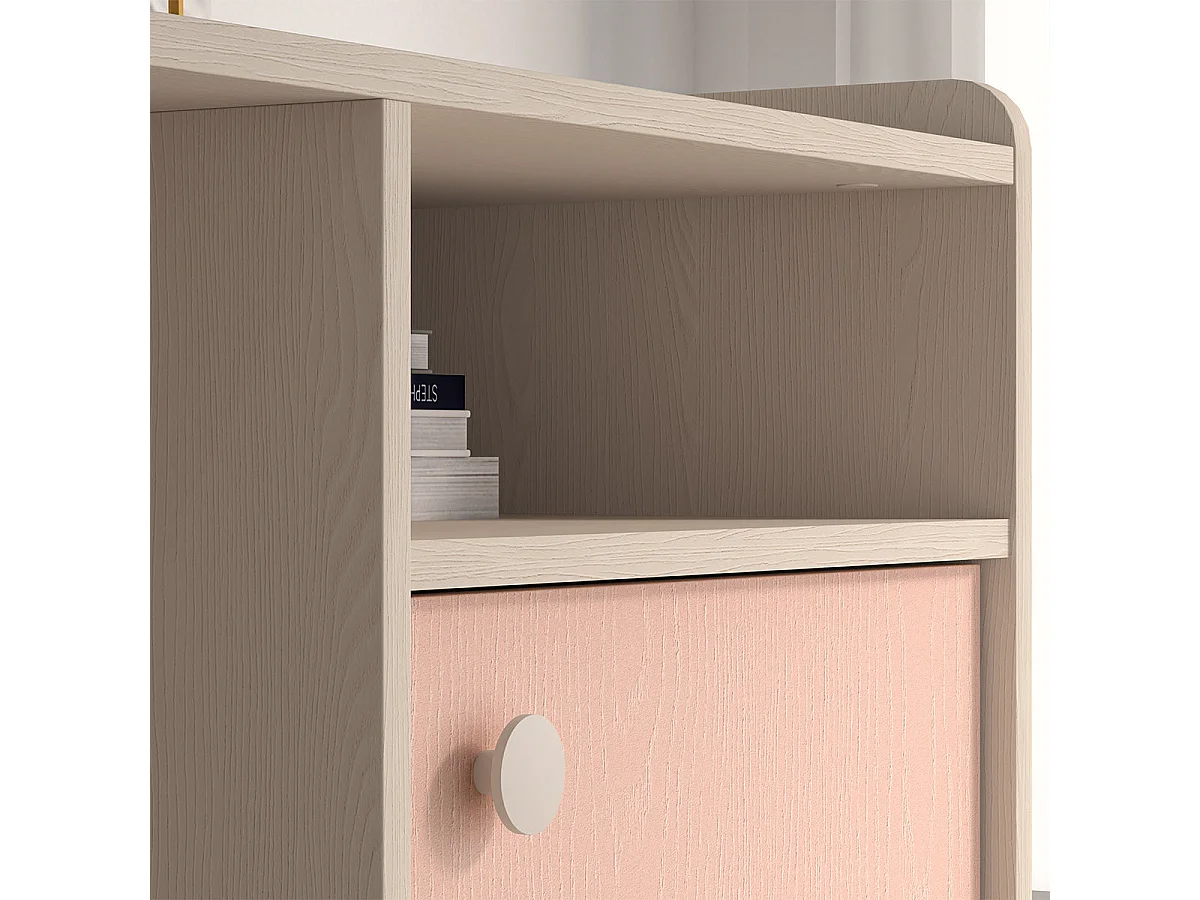 Alycia Beige og Pink 1-dørs skrivebord