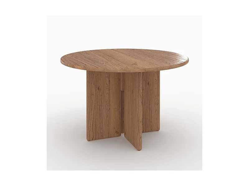 Mesa redonda de madera de olmo 4 personas - Gulia