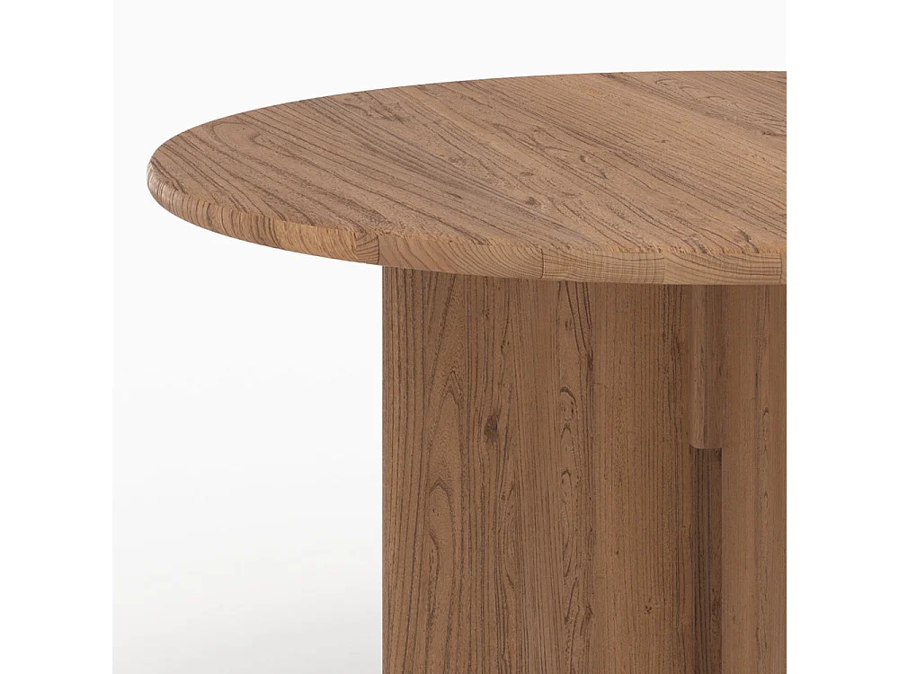 Mesa redonda de madera de olmo 4 personas - Gulia