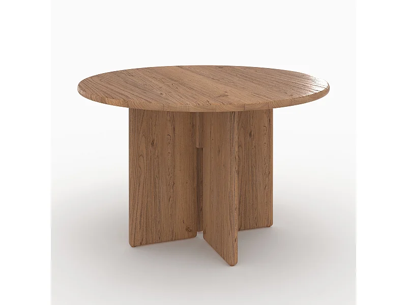 Mesa redonda de madera de olmo 4 personas - Gulia