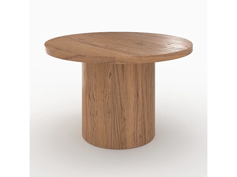 Mesa redonda de madera de olmo 4 personas - Gaston