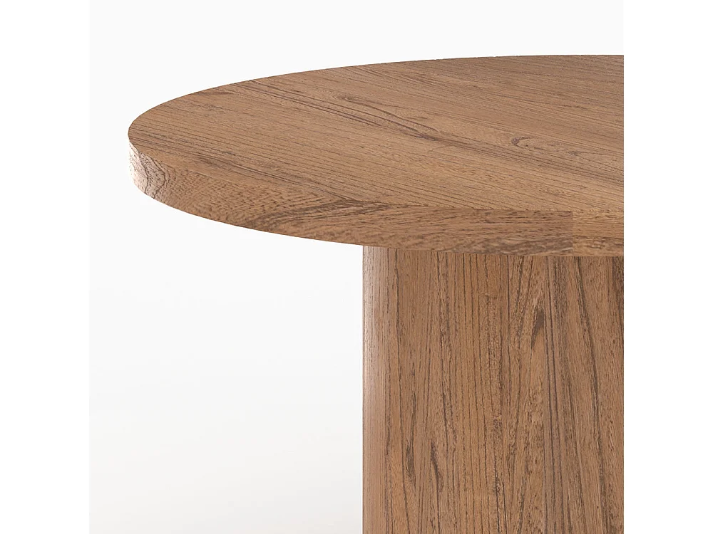 Mesa redonda de madera de olmo 4 personas - Gaston