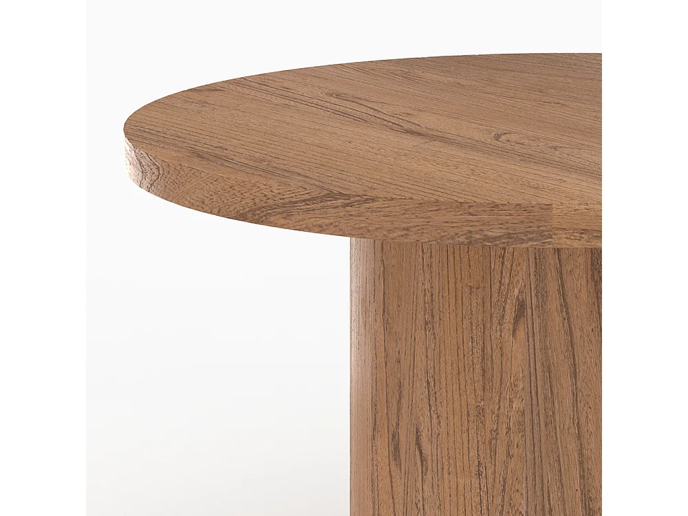 Mesa redonda de madera de olmo 4 personas - Gaston