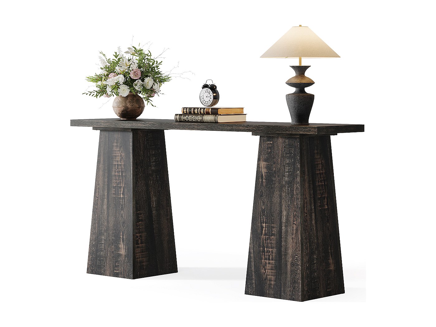 Table console rustique Table d'entrée en bois pour le salon, 160cm ...