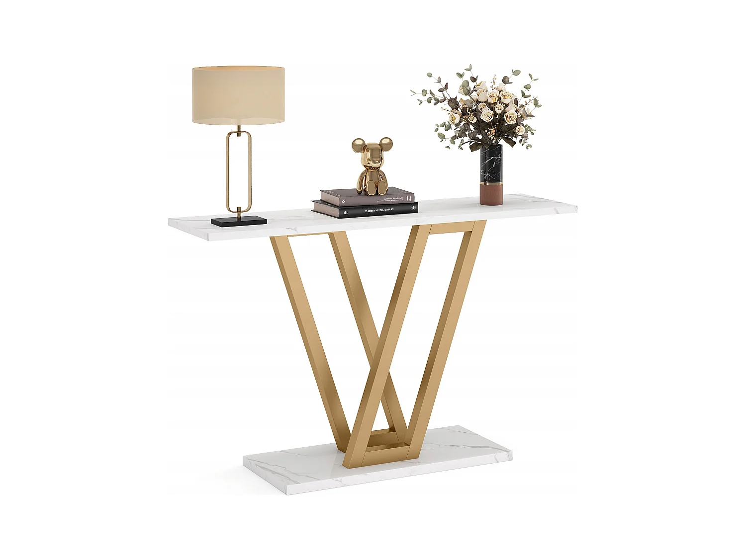 Console Meuble, Console d’entrée de Couloir Industrielle, Tables d'entrée de 110 cm Table de canapé étroite pour Salon