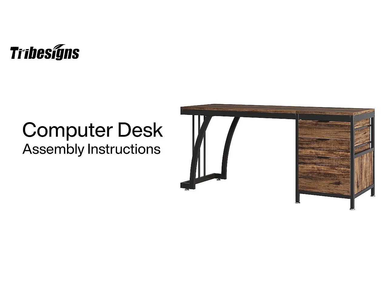 Bureau d'ordinateur avec 3 tiroirs, 150 cm, avec tiroirs réversibles, bureau industriel avec plateau de rangement, marron rustique