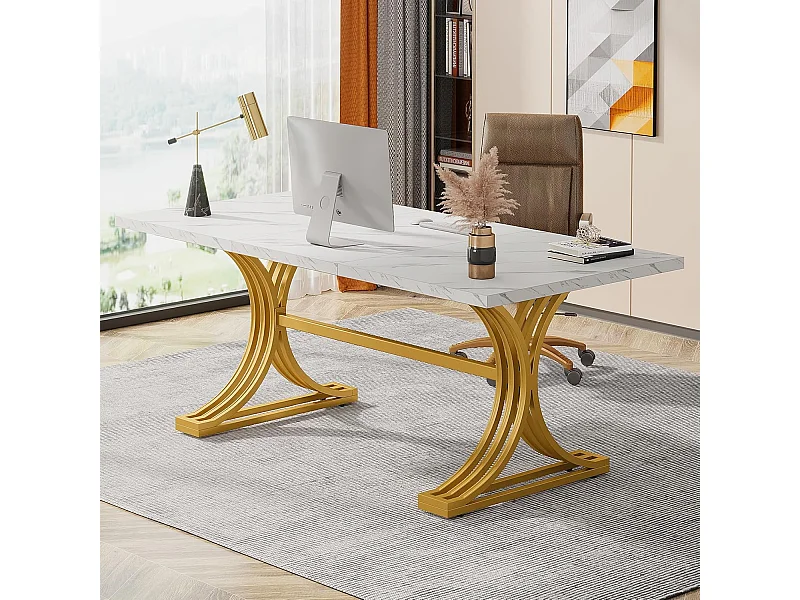 Bureau Computertafel, 160 x 80 x 75 cm Moderne Kantoortafel PC Werktafel Eettafel