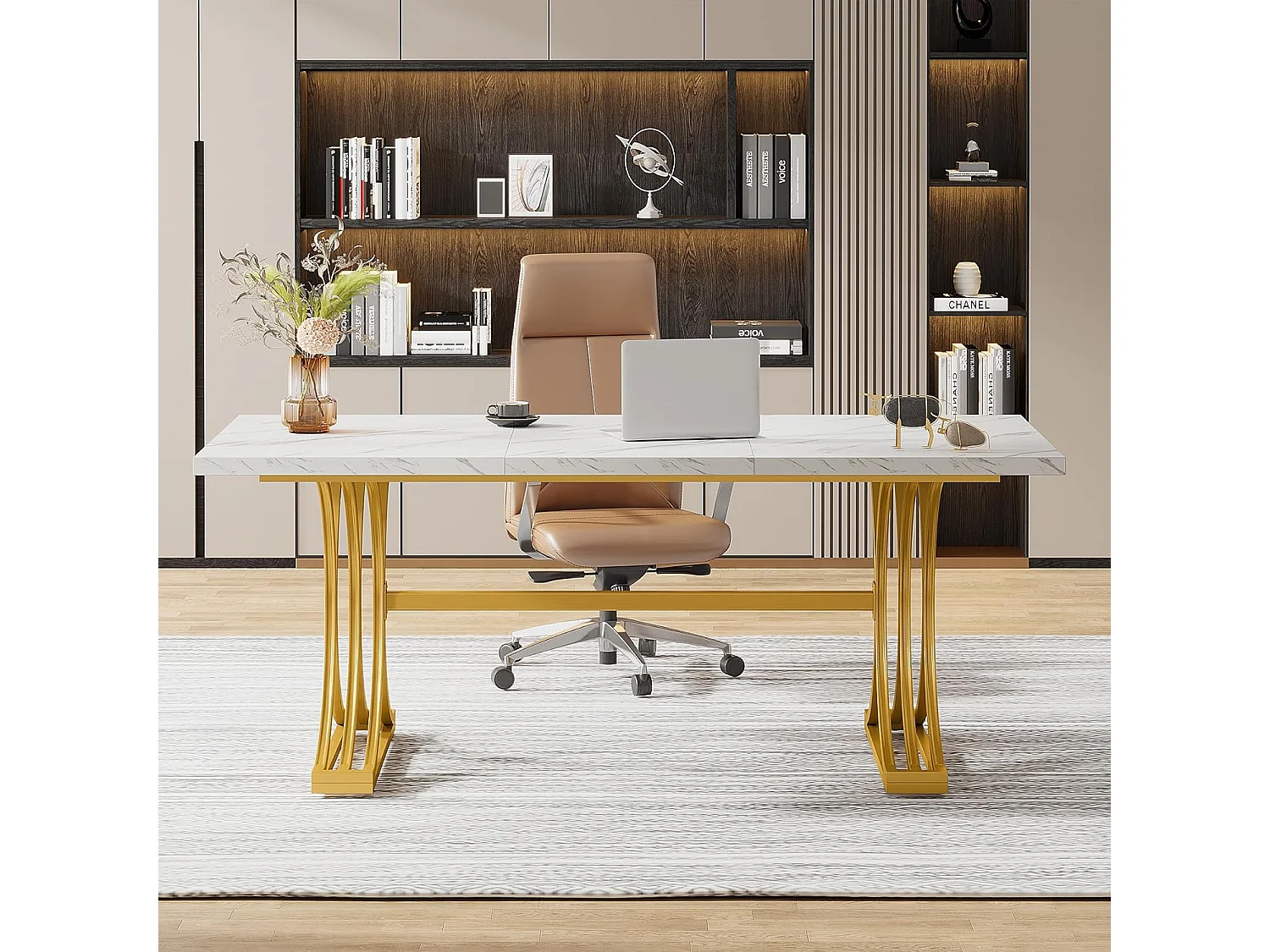 Bureau Table d'ordinateur, 160 x 80 x 75 cm Table de Bureau Moderne PC Table de Travail Table de Salle à Manger