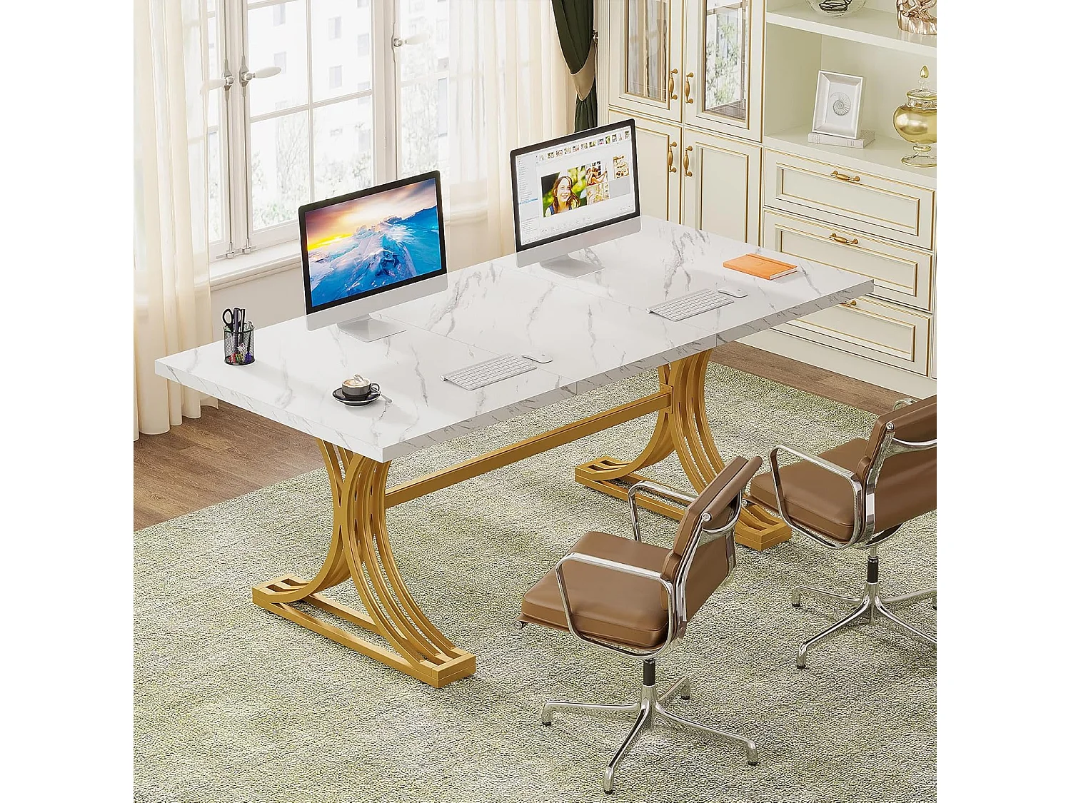Computerbord, 160 x 80 x 75 cm Moderne PC-kontorbord Arbejdsbord Spisebord