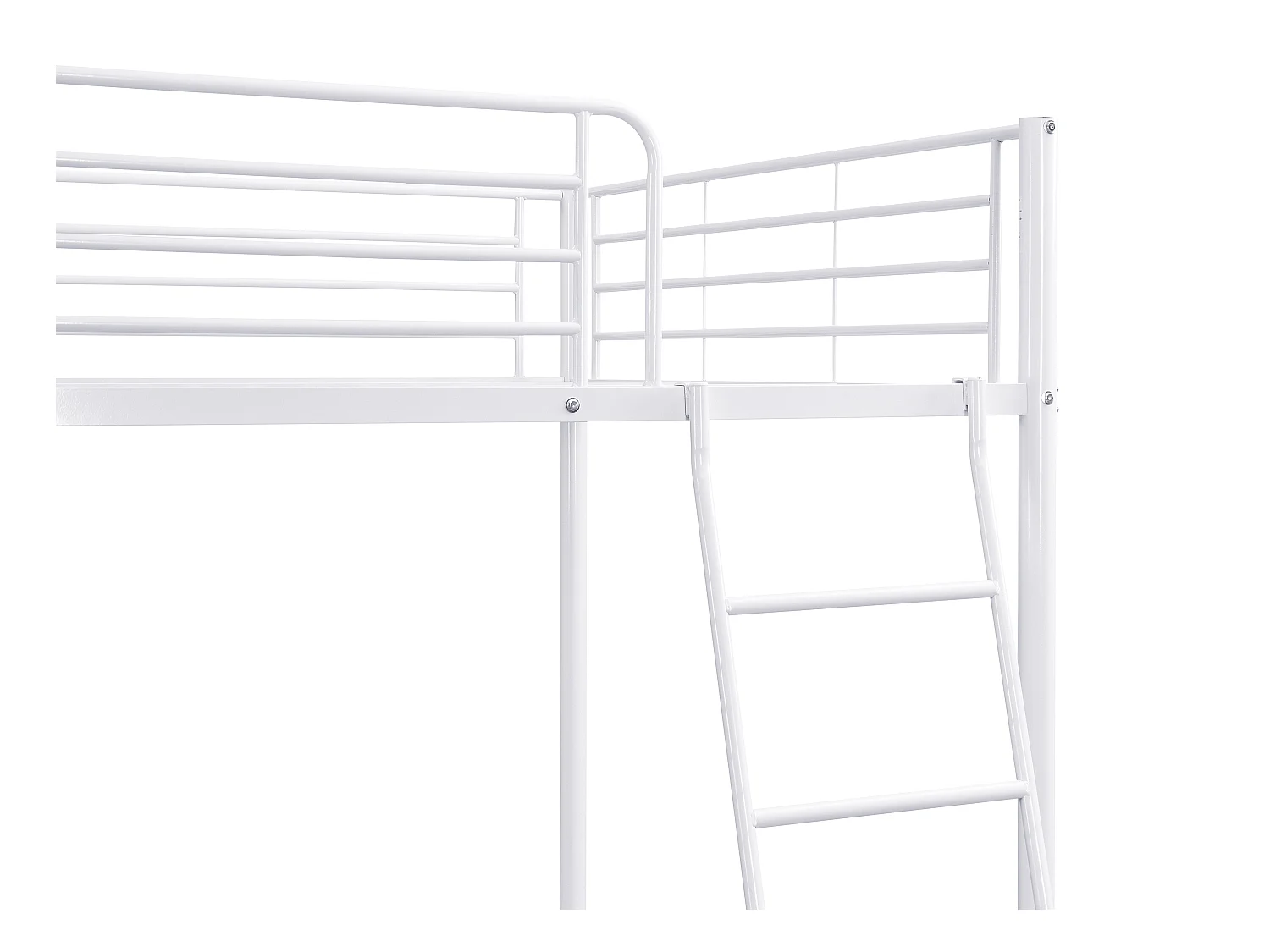 Etagenbett + Matratze - 2 x 140 x 190 cm - Metall - Weiß - GEMINI II