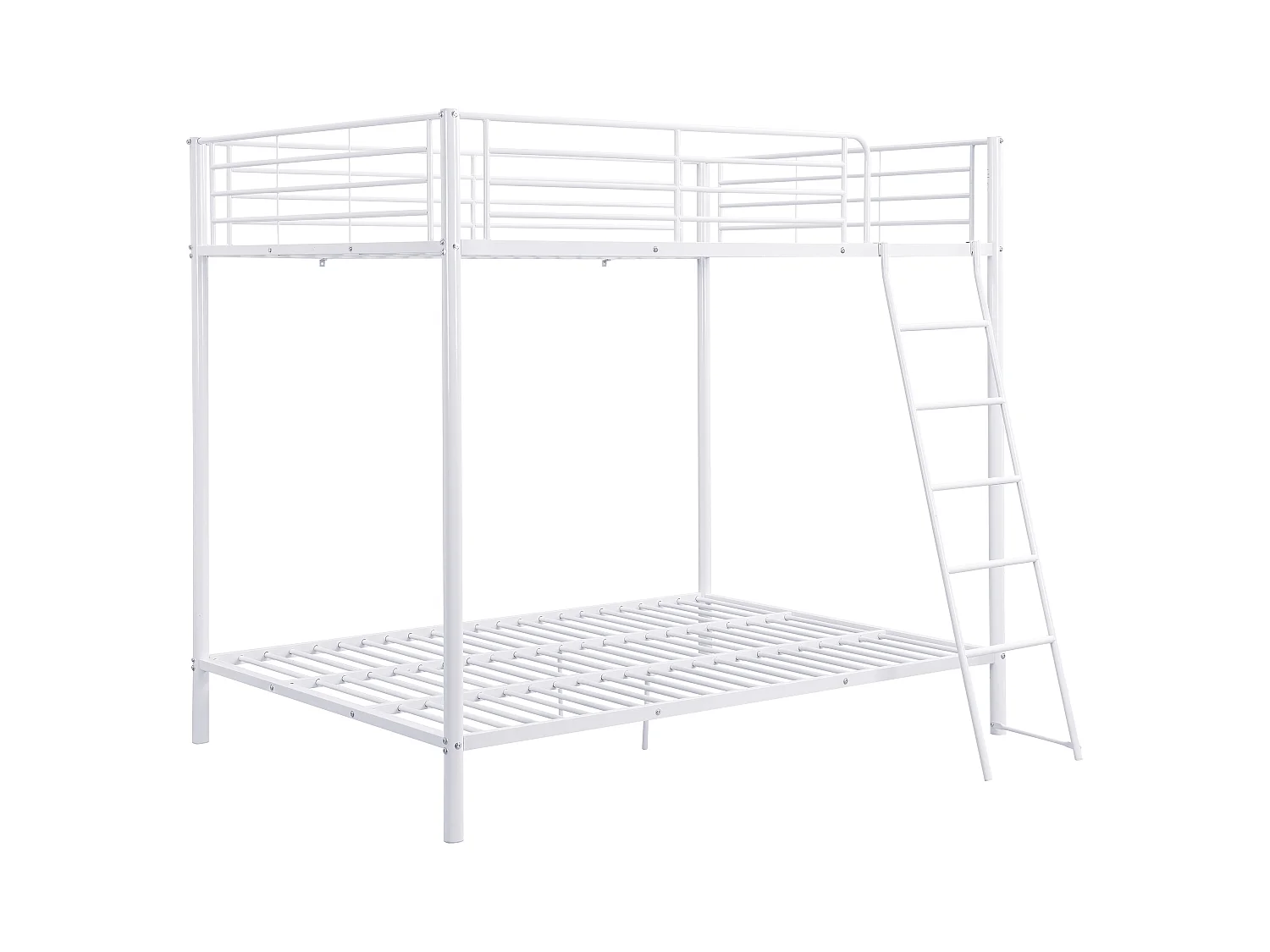 Etagenbett + Matratze - 2 x 140 x 190 cm - Metall - Weiß - GEMINI II