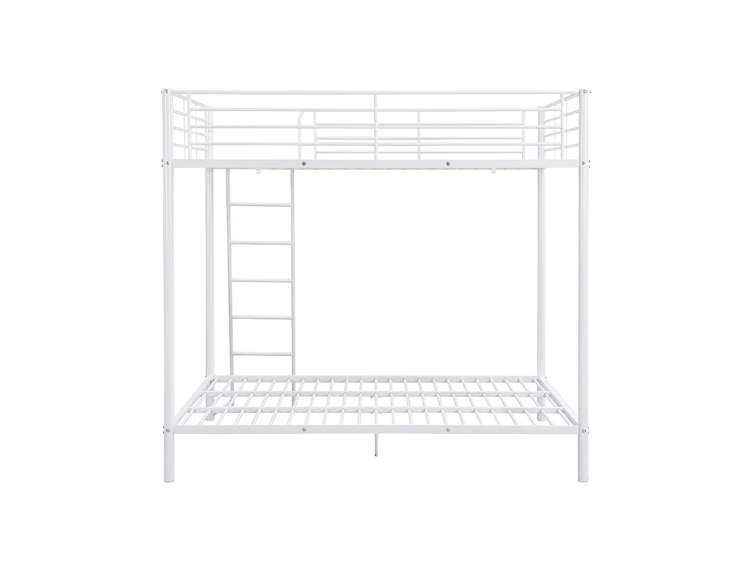 Etagenbett + Matratze - 2 x 140 x 190 cm - Metall - Weiß - GEMINI II