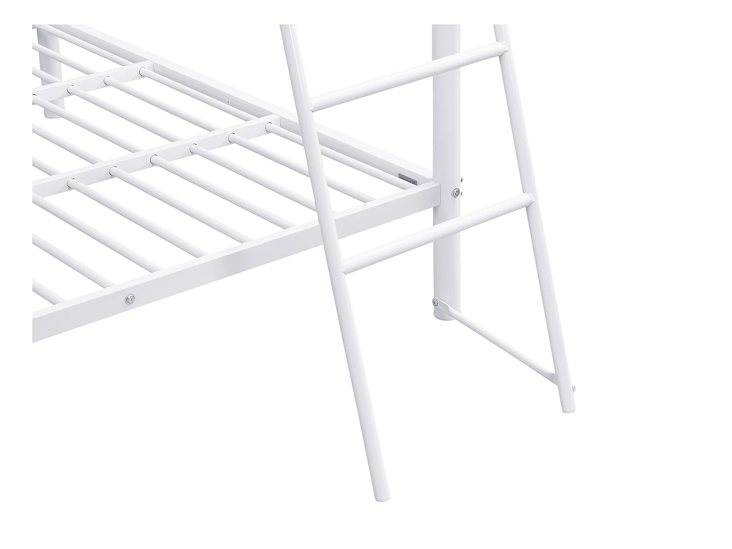 Etagenbett + Matratze - 2 x 140 x 190 cm - Metall - Weiß - GEMINI II