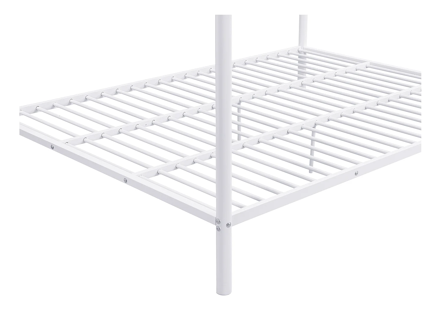 Etagenbett + Matratze - 2 x 140 x 190 cm - Metall - Weiß - GEMINI II