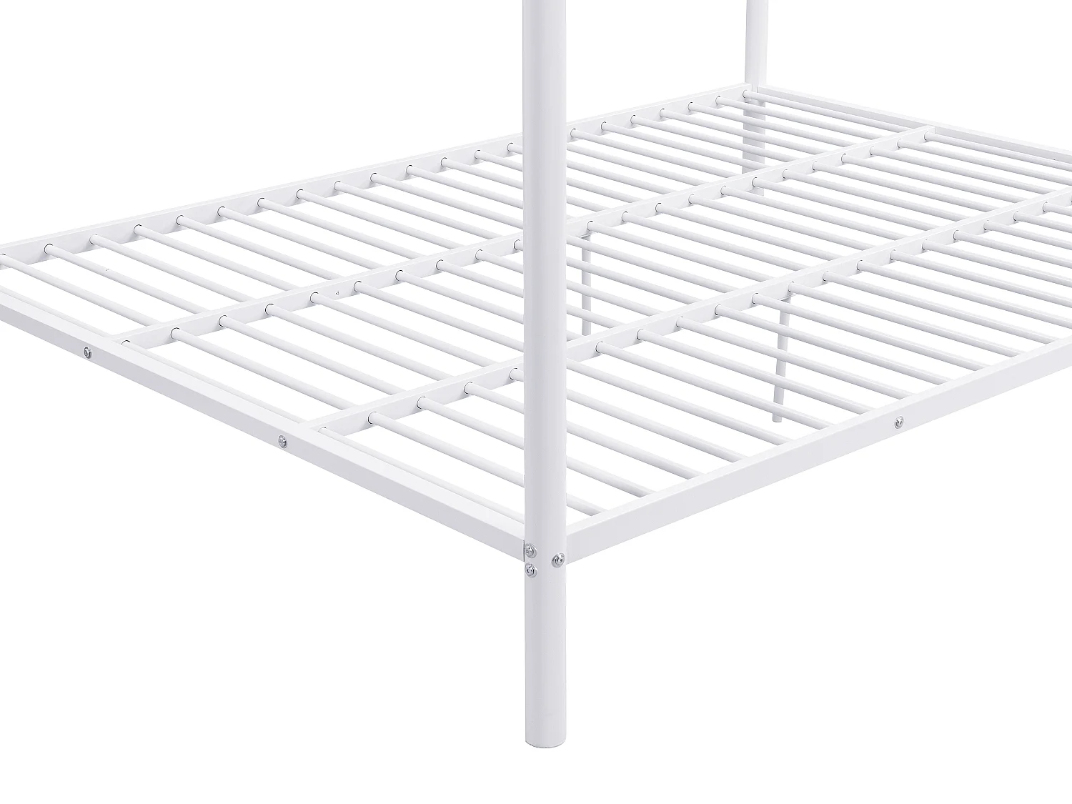 Lits superposés 2 x 140 x 190 cm - Métal - Blanc + Matelas - GEMINI II