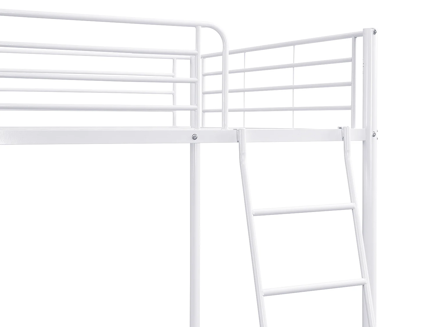 Lits superposés 2 x 140 x 190 cm - Métal - Blanc + Matelas - GEMINI II