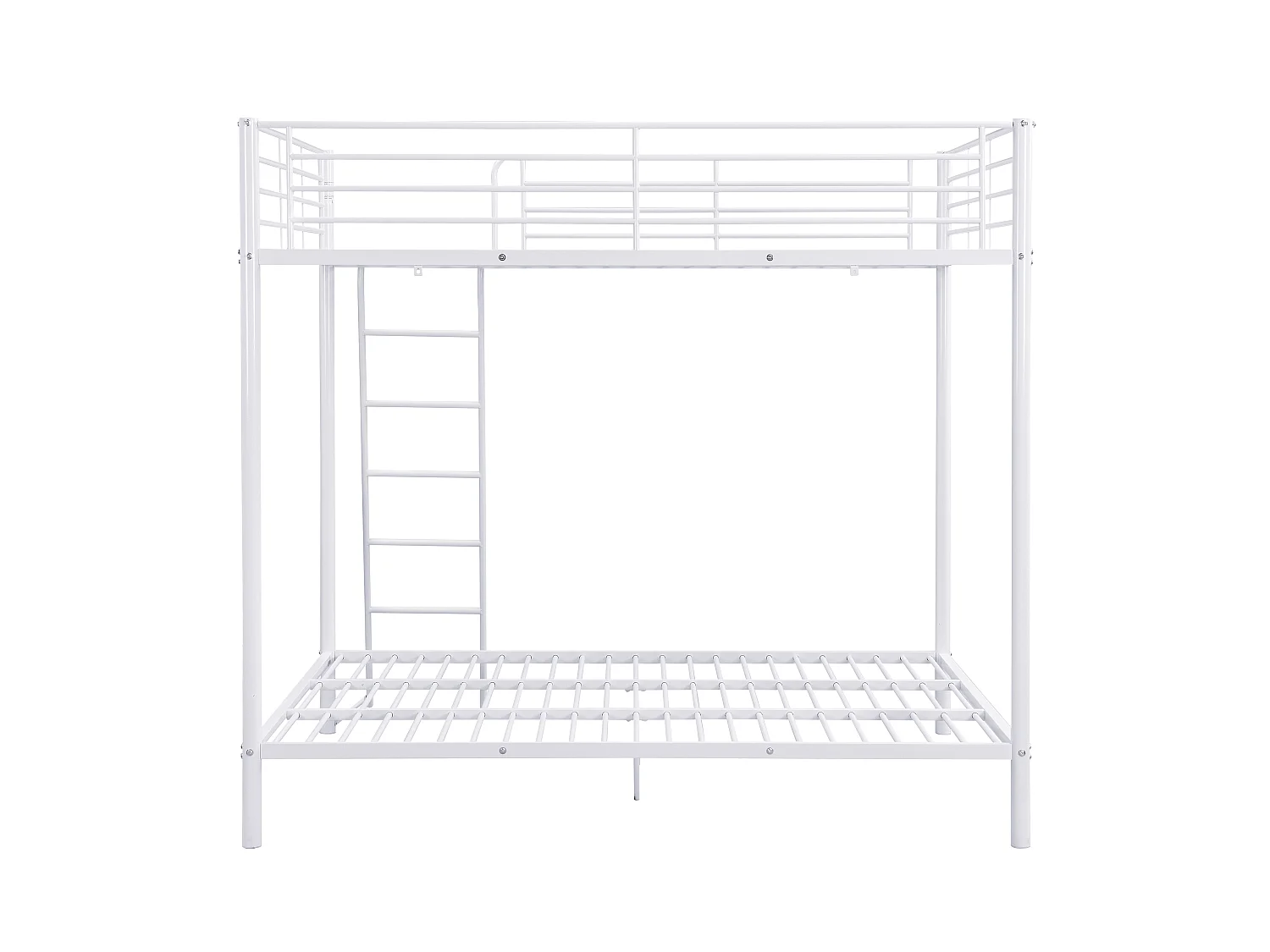 Lits superposés 2 x 140 x 190 cm - Métal - Blanc + Matelas - GEMINI II