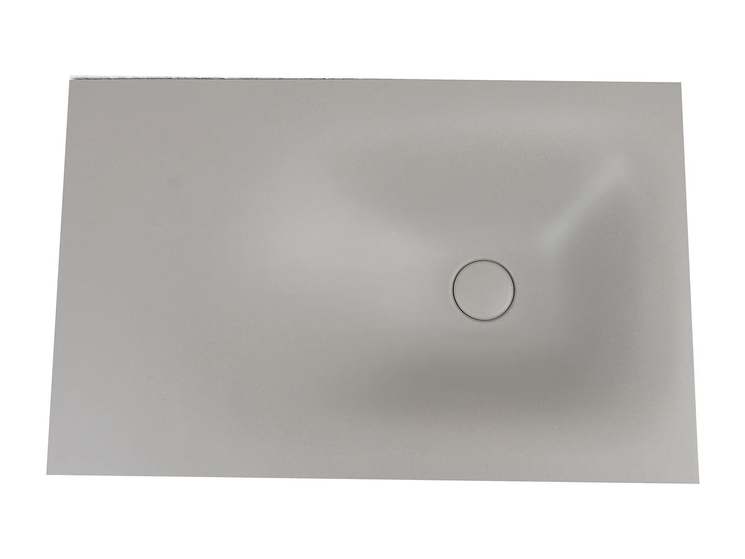 Tampo de lavatório retangular em cimento e aço inoxidável cinza e preto C60 x A39 cm - TICINO