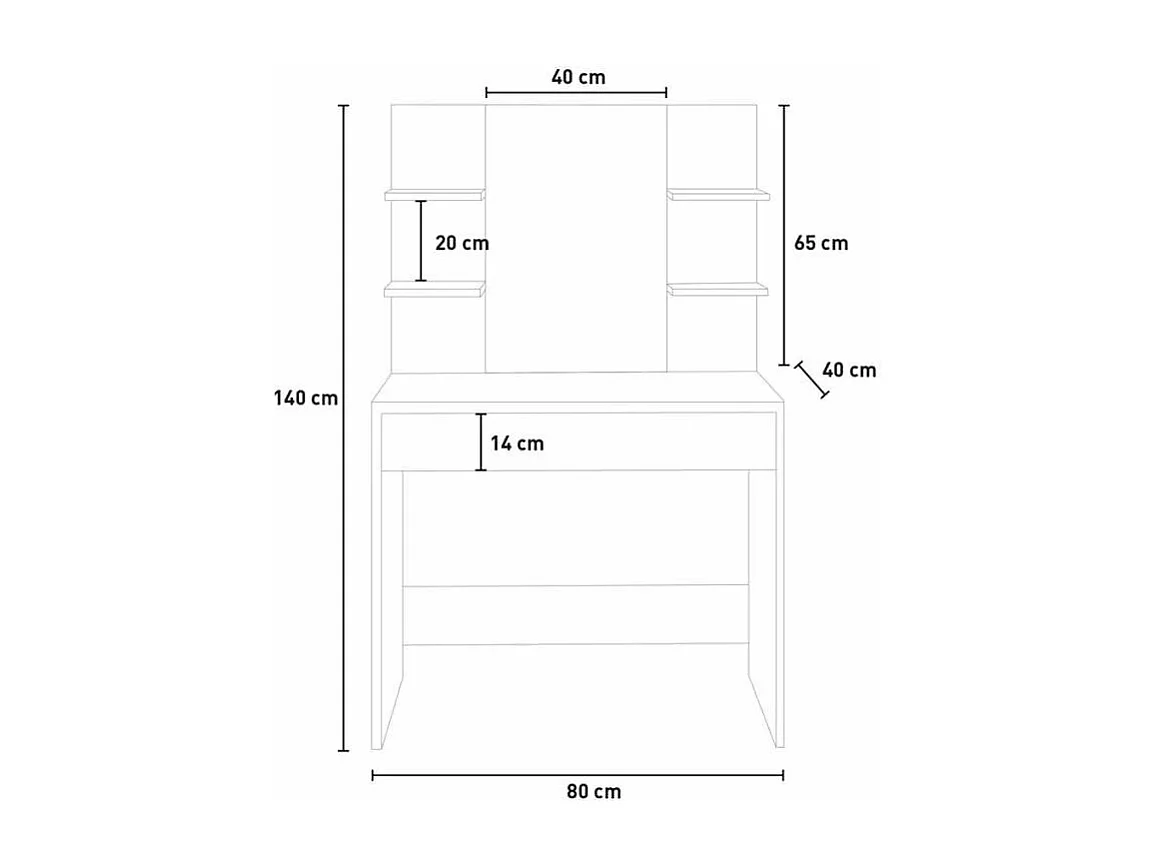 Postazione trucco con specchio e cassetto Blanchett