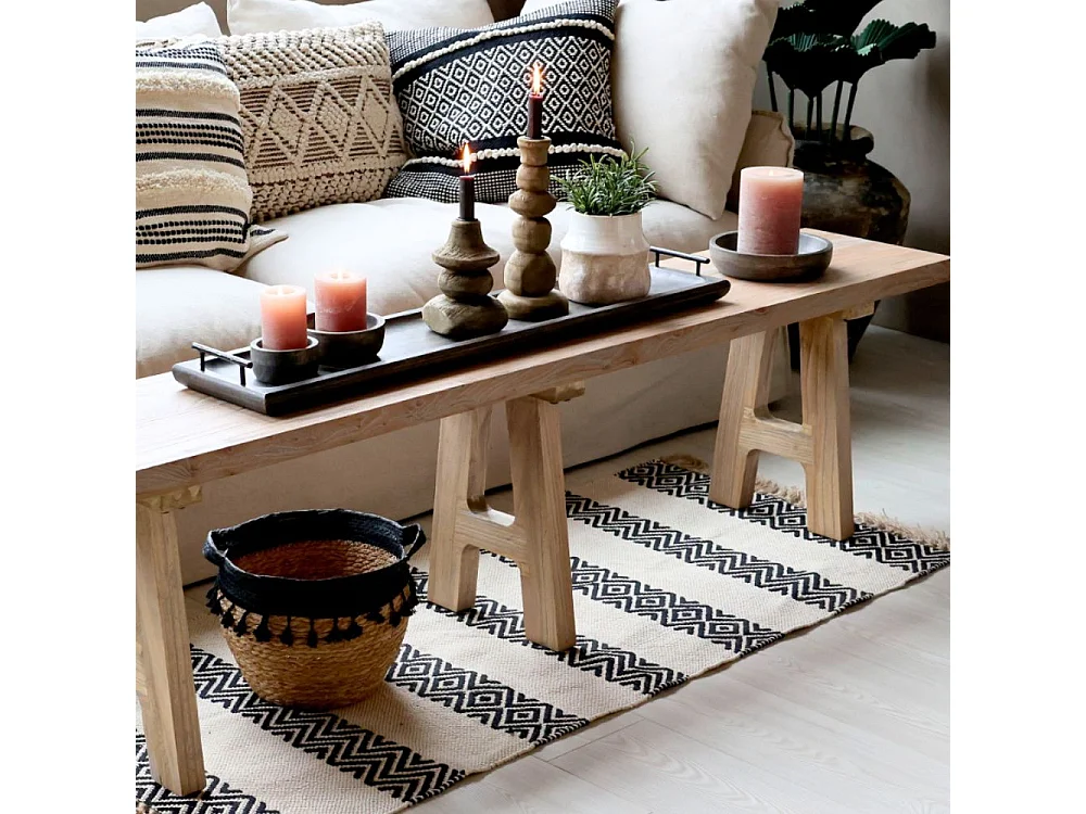 Banc en bois recyclé marron 180 x 32 x 45 cm