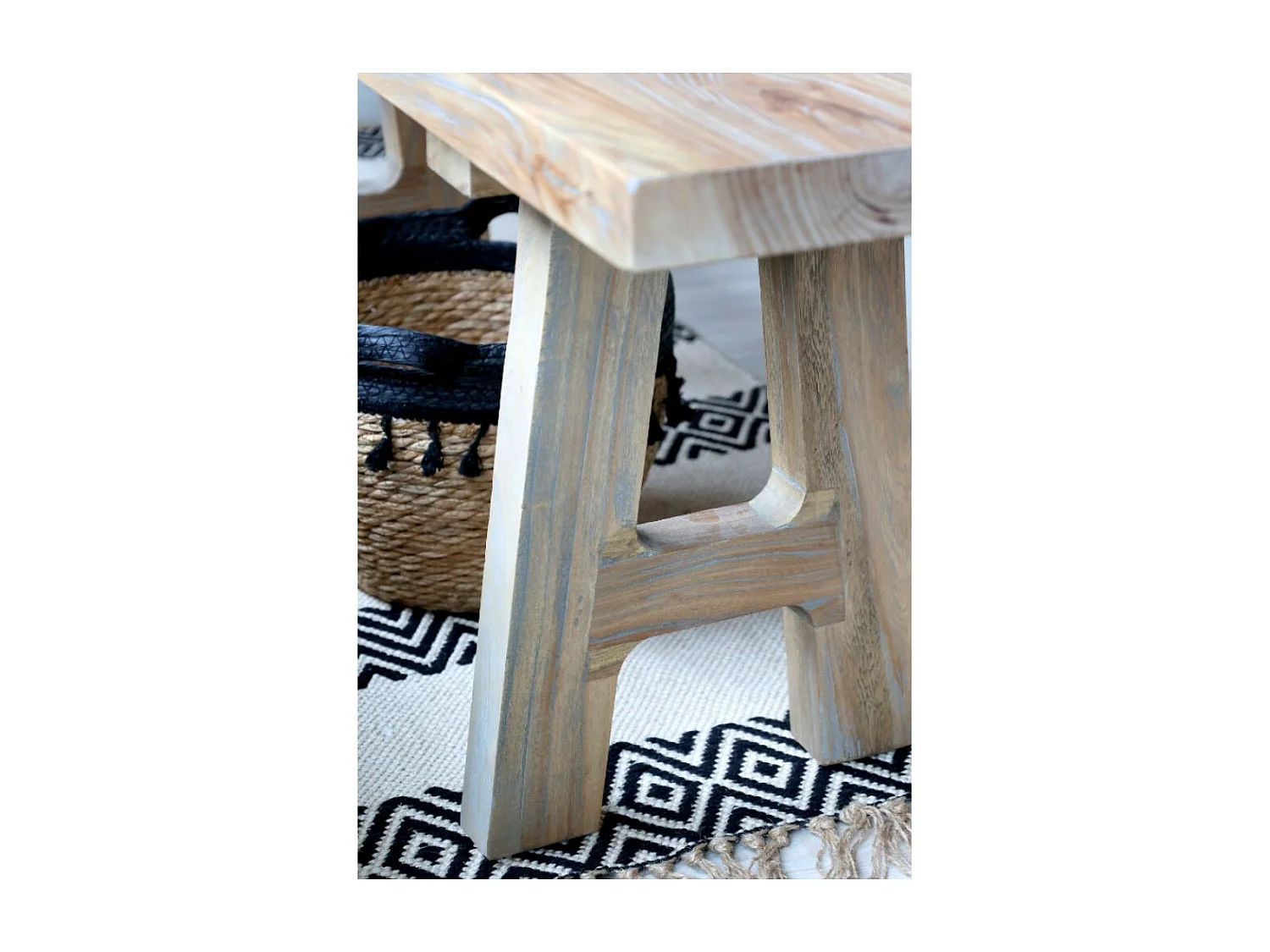 Banc en bois recyclé marron 180 x 32 x 45 cm